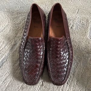 ALLEN EDMONDS MESSINA BROWN LEATHER WOVEN LOAFERS DRESS SHOES 10